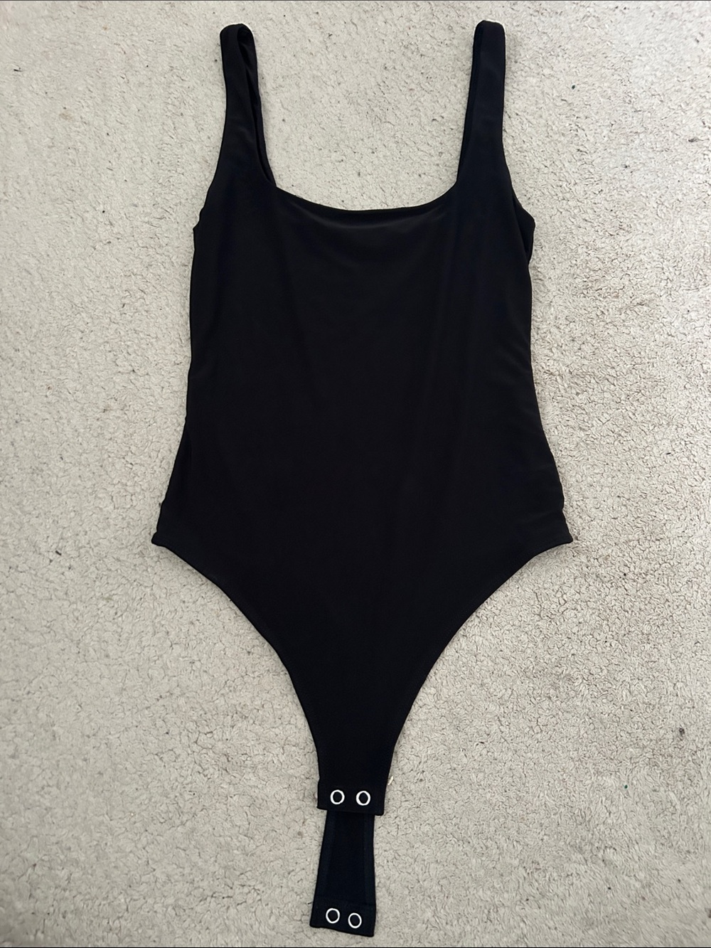 Classic Black Scoop-Back Women's Bodysuit